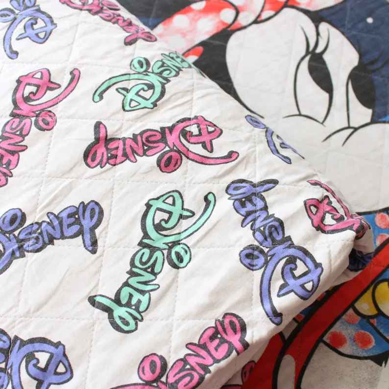 ベッドカバー ミッキー ミニー ドライブ ロゴ ネオン