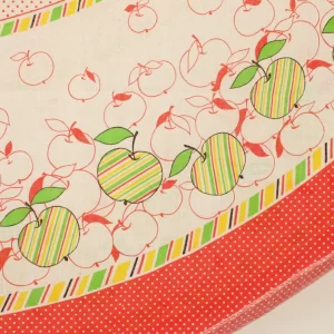 丸いテーブルクロス りんご レトロ カラフル
