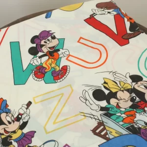 100*110 シーツ解体生地  ミッキー＆フレンズ カラフル アルファベット