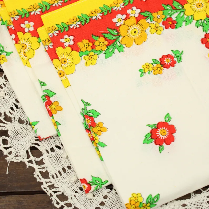 1枚 かわいい 花 ランチクロス ナフキン イエロー カラフル