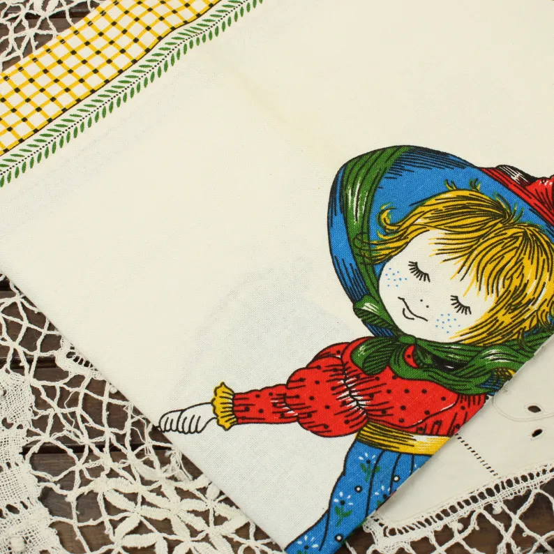 キッチンクロス 少女 クロッケー イエロー