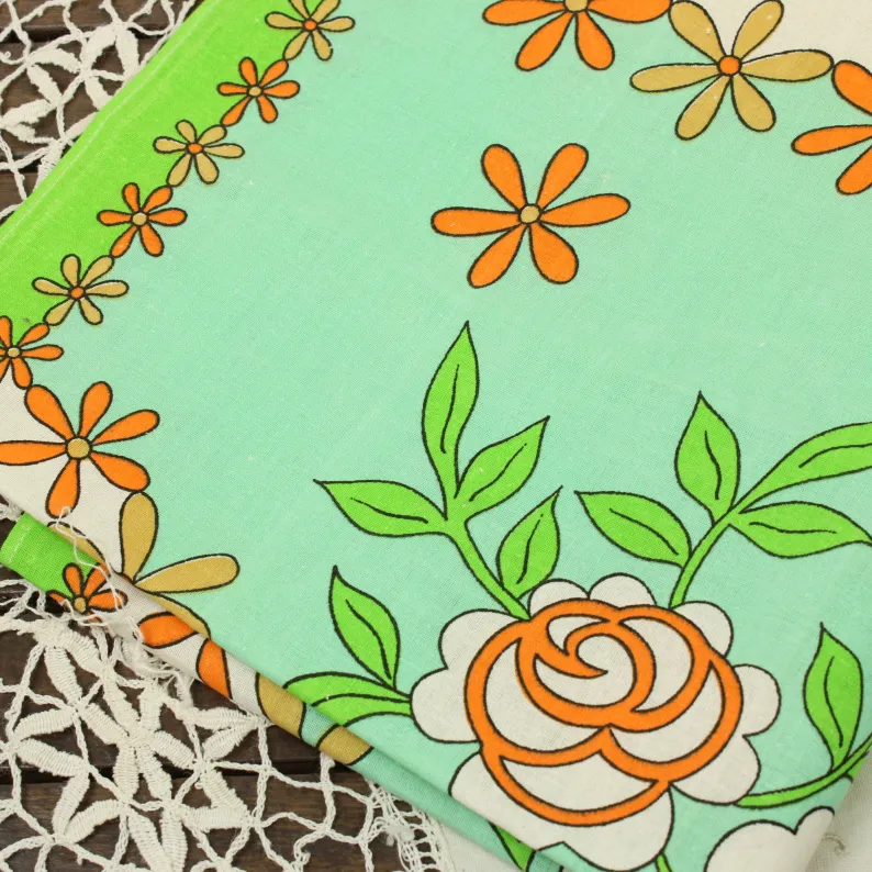 レトロ キッチンクロス ローズ グリーン