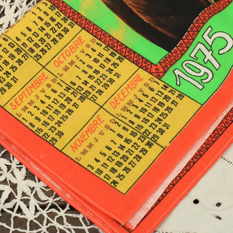 1975 カレンダー柄トーション 馬