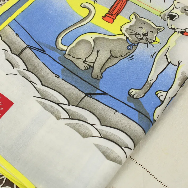 1992 カレンダー柄トーション イヌ ネコ コミック