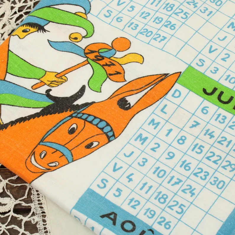 1971 カレンダー柄トーション 道化師