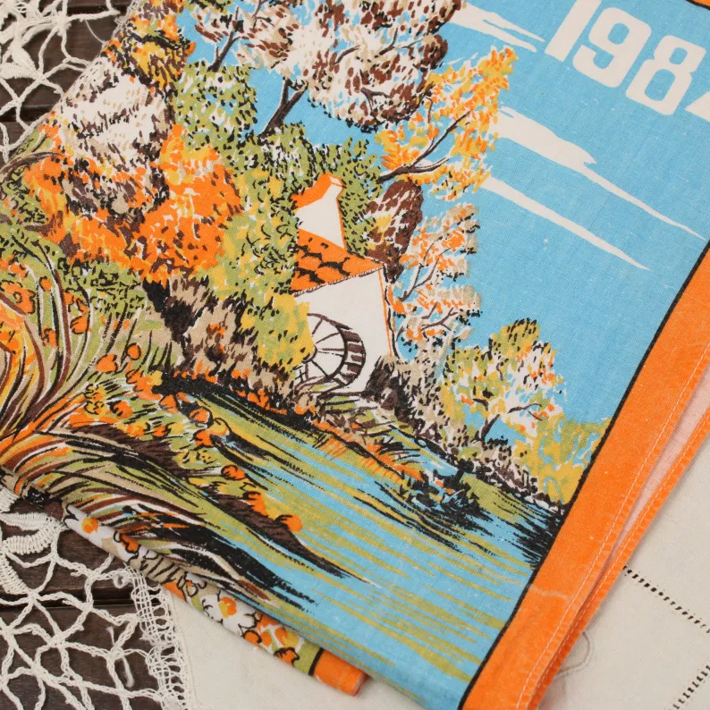 1984 カレンダー柄トーション カモ 紅葉