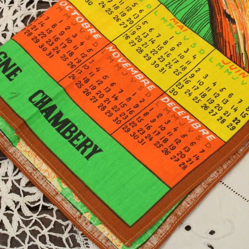 1975 カレンダー柄トーション リス 紅葉