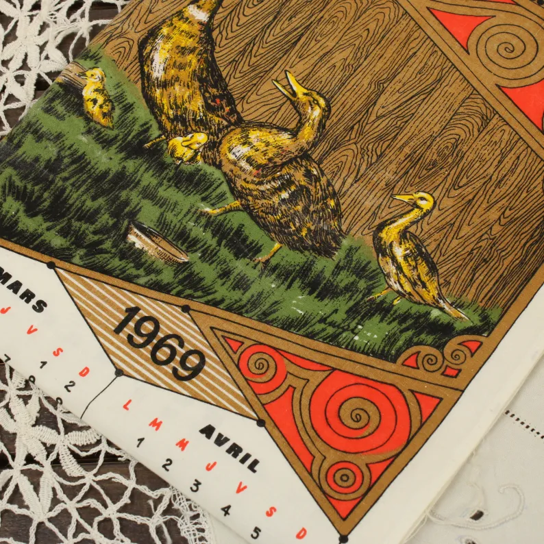 1969 カレンダー柄トーション