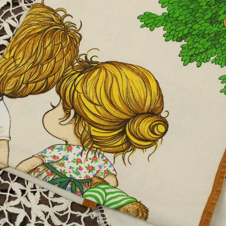 1988 カレンダー柄トーション 少年少女 レトロ