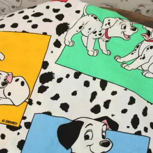 140*90 101匹わんちゃん 白 カラフル デッドストック生地