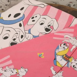 布団カバー 101匹わんちゃん テレビ ストライプ ピンク