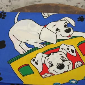 150*150 カーテン解体生地  101匹わんちゃん 102 ブルー