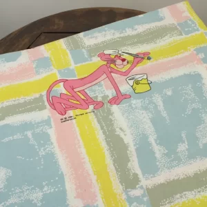 130*105 シーツ解体生地  ピンク・パンサー パステル ペンキ