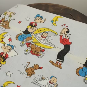 難あり 165*100 シーツ解体生地  ポパイ POPEYE ベビーカー ミモザ 星 A