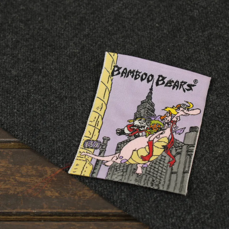 大きな刺繍タグ bamboo bears E59