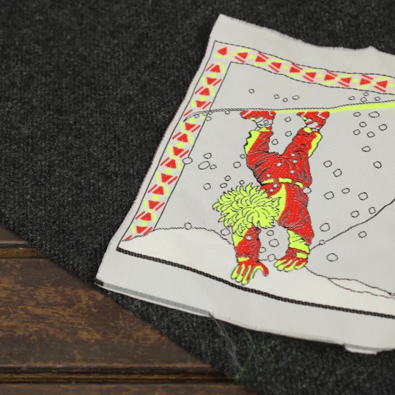 大きな刺繍タグ アクロバット スキー