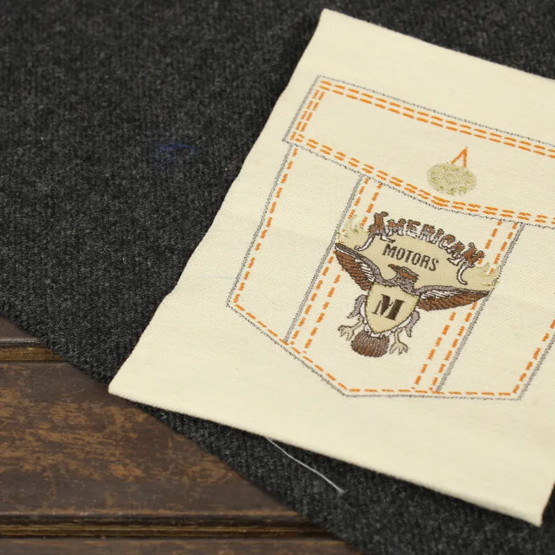 大きな刺繍タグ AMERICAN MOTORS ポケット ベージュ