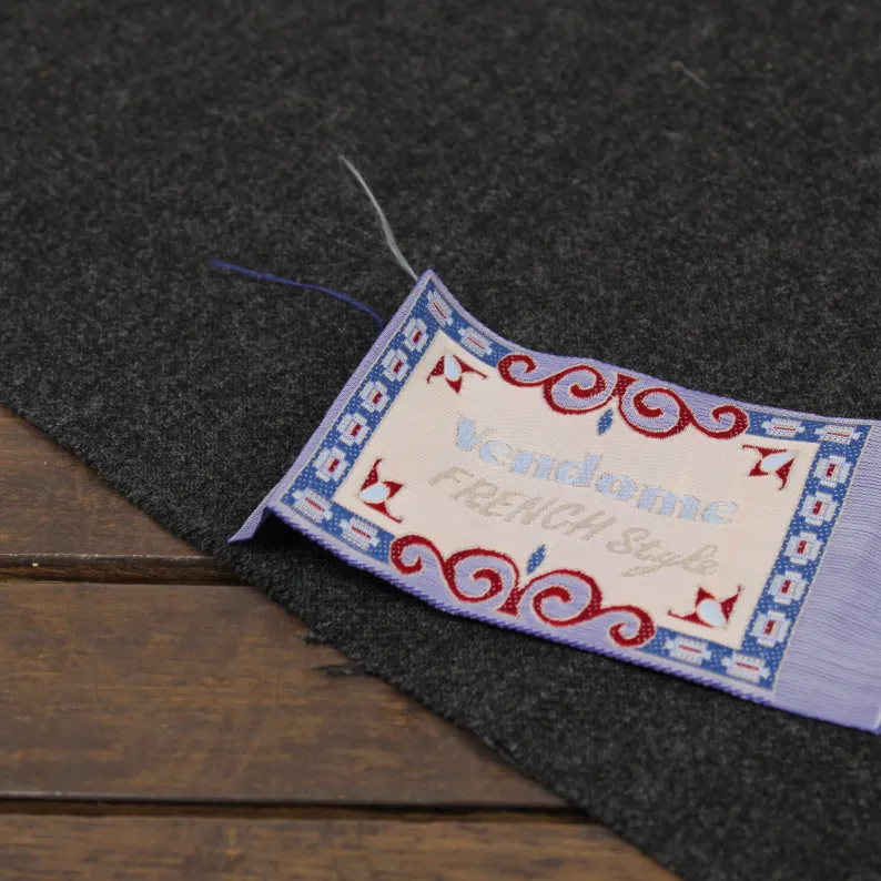 大きな刺繍タグ Vendome FRENCH Style パープル