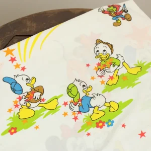 175*125 シーツ解体生地  ミッキー＆フレンズ 星 オレンジ