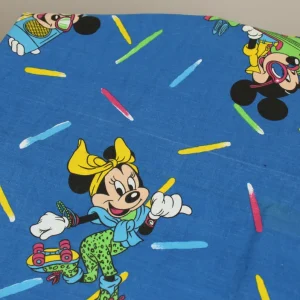 80*130 シーツ解体生地  ミッキー ミニー FUNKY ブルー