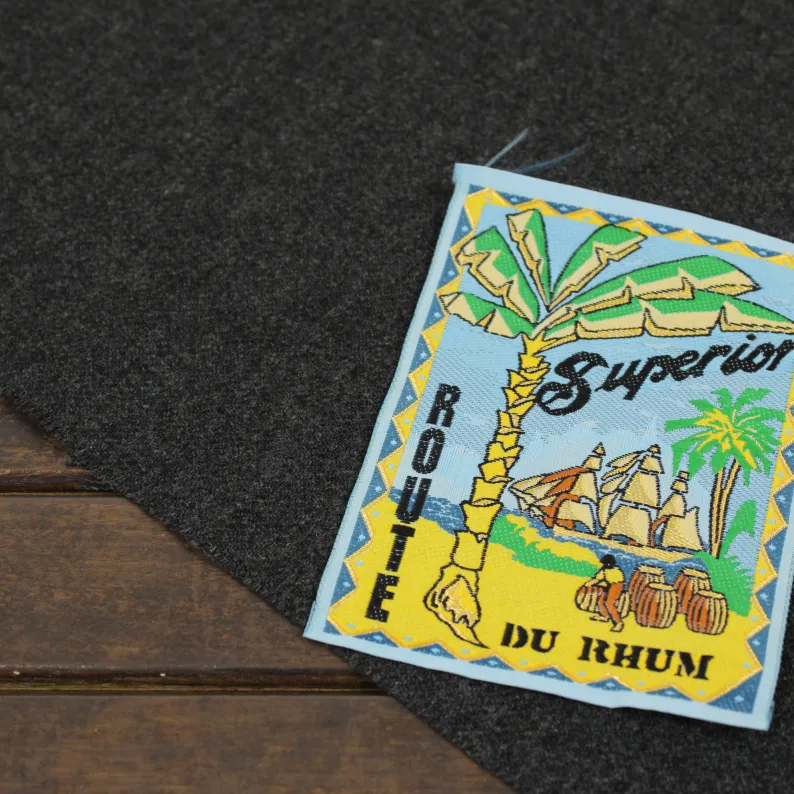 大きな刺繍タグ ROUTE DU RHUM ブルー