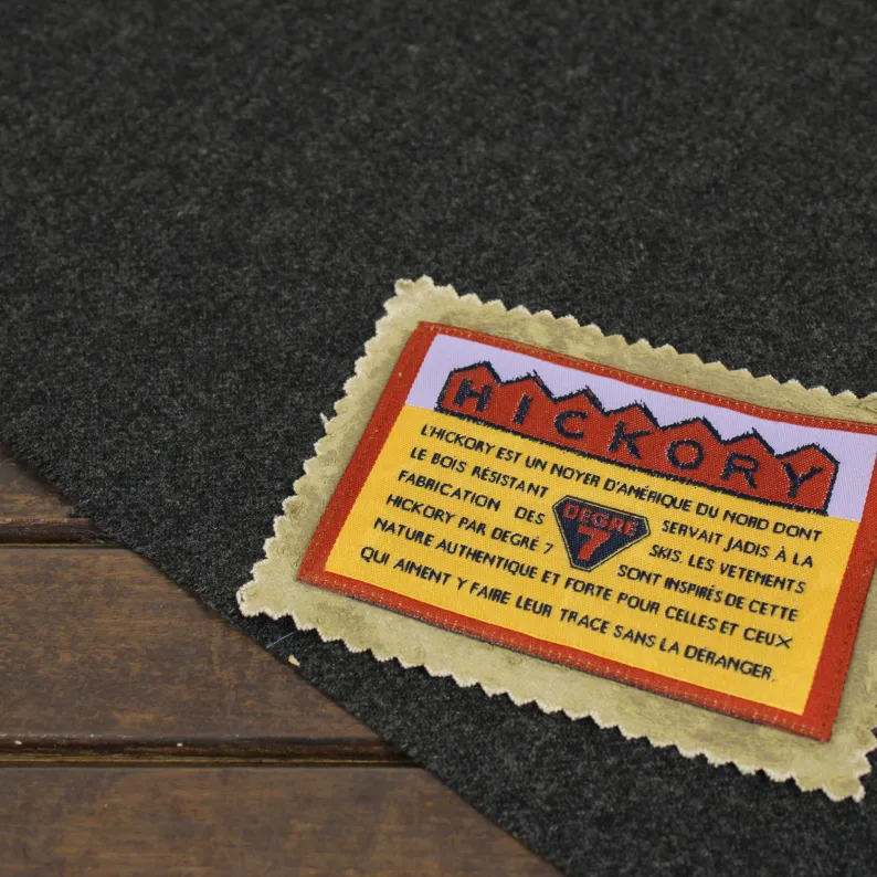 大きな刺繍ワッペン タグ HICKORY レザー
