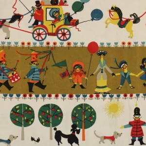 55*75 子供 兵隊 馬車 家 モスグリーン