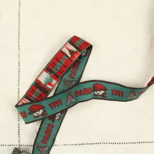 2,5 cm幅  こども ロゴ パリ エッフェル塔 グリーン