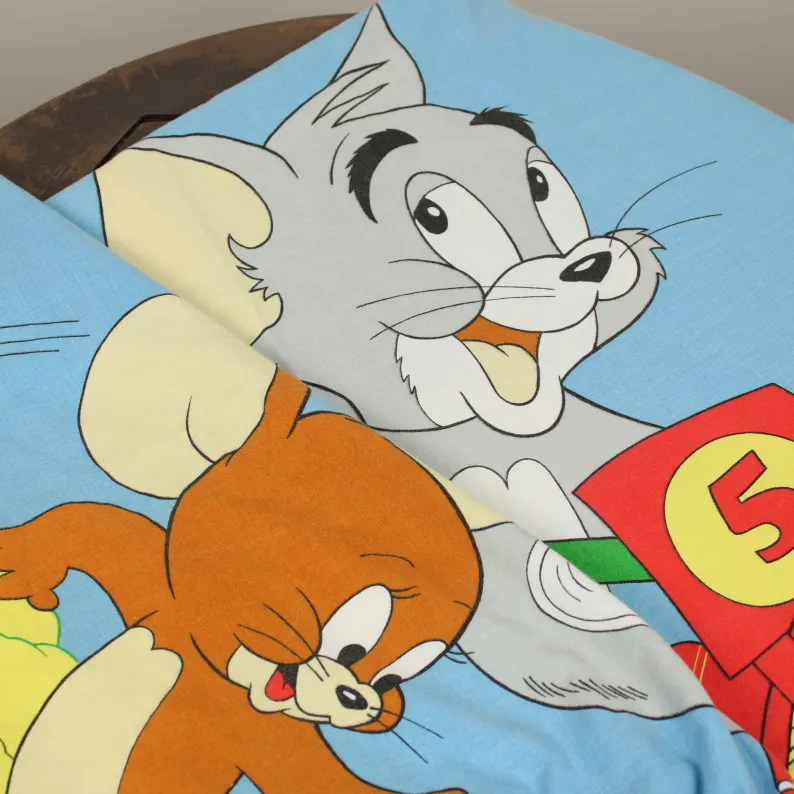 120*180 シーツ解体生地  トム＆ジェリー バイク 大柄 A