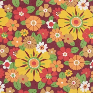 50*45 レトロ 華やか 花 カラフル 赤