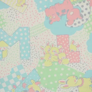 70*45 ベビー アニマル アルファベット パステル パターン