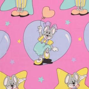 60*90 レトロポップ ネズミ ハート ピンク