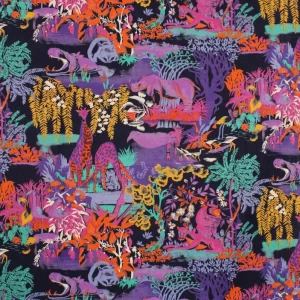 85*50 サイケデリック ポップ サファリ アニマル 黒