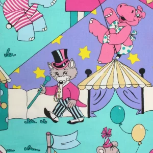 55*100 ポップ レトロアニマル サーカス グリーン カラフル C