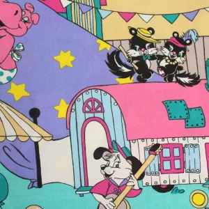 55*100 ポップ レトロアニマル サーカス グリーン カラフル Ｂ