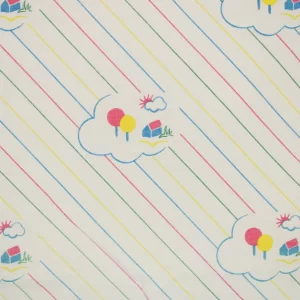 50*35 かわいい シンプル ハウス ストライプ レトロ