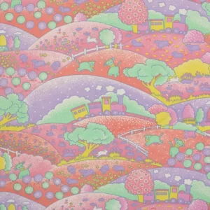 60*45 牧場 アニマル 風景 機関車 ピンク グラデーション