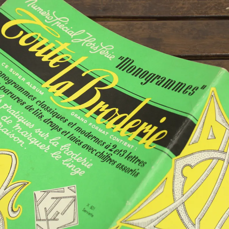 1960 刺繍図案集 Toute la Broderie モノグラム刺繍 フランス語