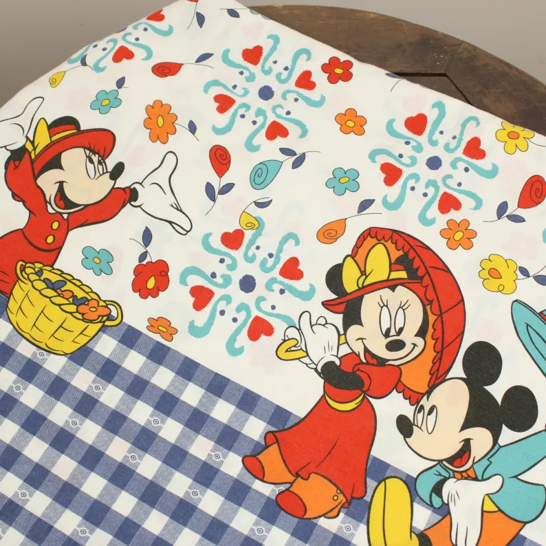 フラット ミッキー ミニー レトロ 花 ボタニカル