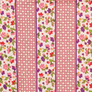 85*45 レトロ かわいい 小花 ストライプ ピンク パープル