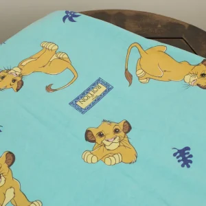 120*85 シーツ解体生地 ライオンキング シンバ 水色 青