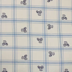 40*85  シンプル クラシックカー ブルー チェック ストライプ