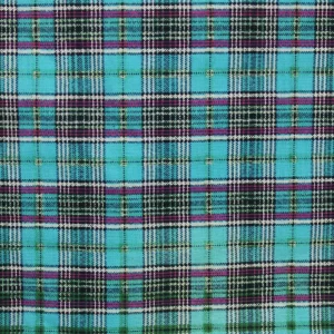 難あり 80*60 タータンチェックプリント ターコイズ パープル グリーン