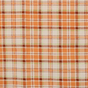 60*100 タータンチェック オレンジ グリーン 白