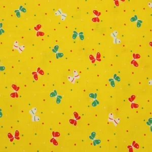40*70 かわいい ちょうちょ ドット カラフル イエロー