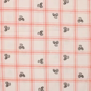 45*45  シンプル クラシックカー 赤 チェック ストライプ