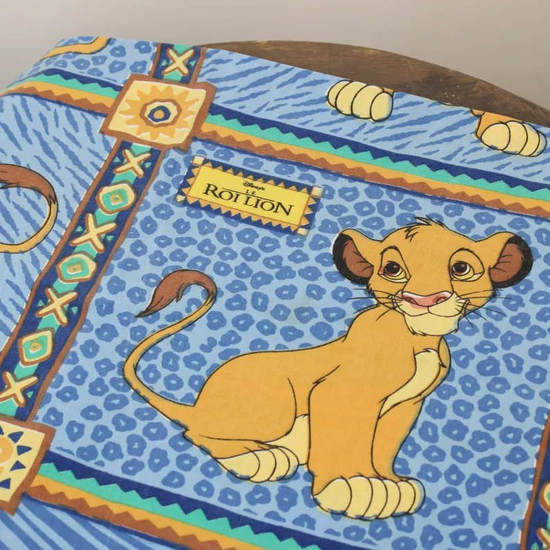 難あり 125*85 シーツ解体生地 シンバ 青 パネル