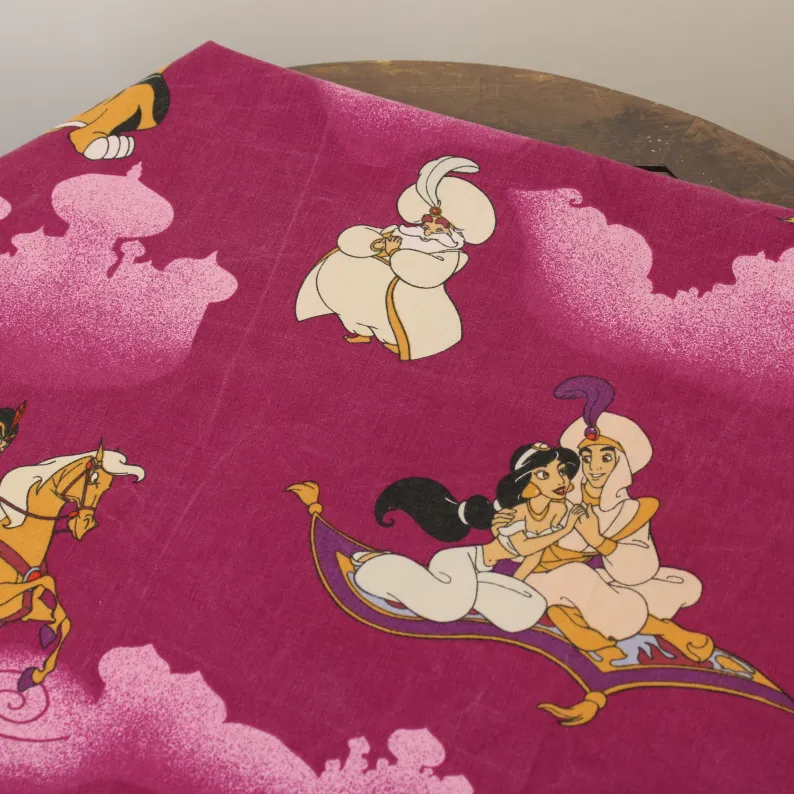 125*90 シーツ解体生地 アラジン ジャスミン ジャファー パープル A