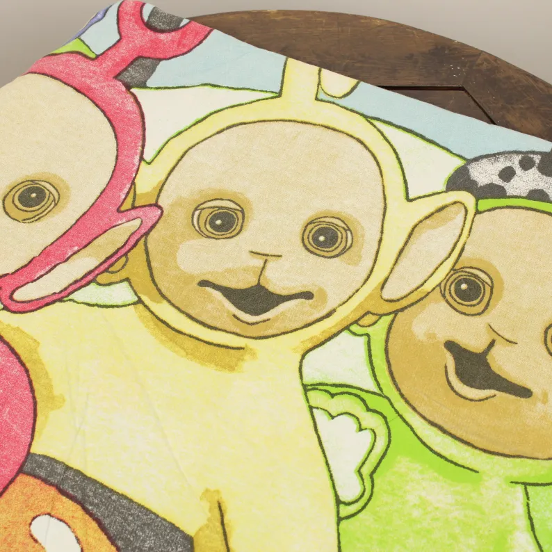 125*185 シーツ解体生地  テレタビーズ TELETUBBIES そうじき パステル ネオン