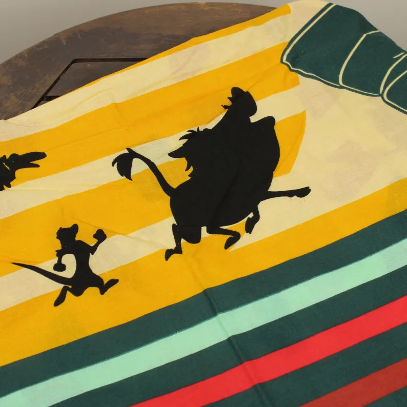 125*190 シーツ解体生地 ライオンキング シンバ シルエット アフリカン